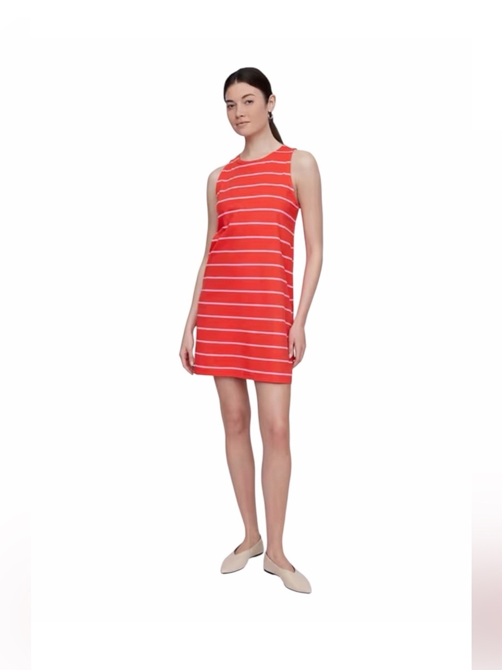 Gap Women’s Jersey Mini Dress Size XXL Red Pink Striped Sleeveless NEW